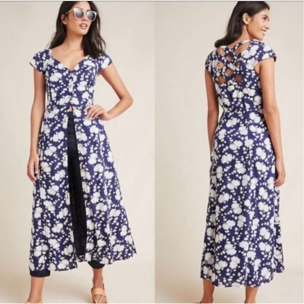 Anthopologie - Maeve Tate Motif Floral Midi Dress size 12